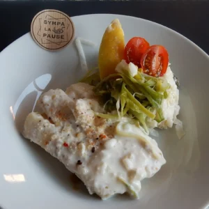 Filet de cabillaud au beurre blanc et risotto de poireaux